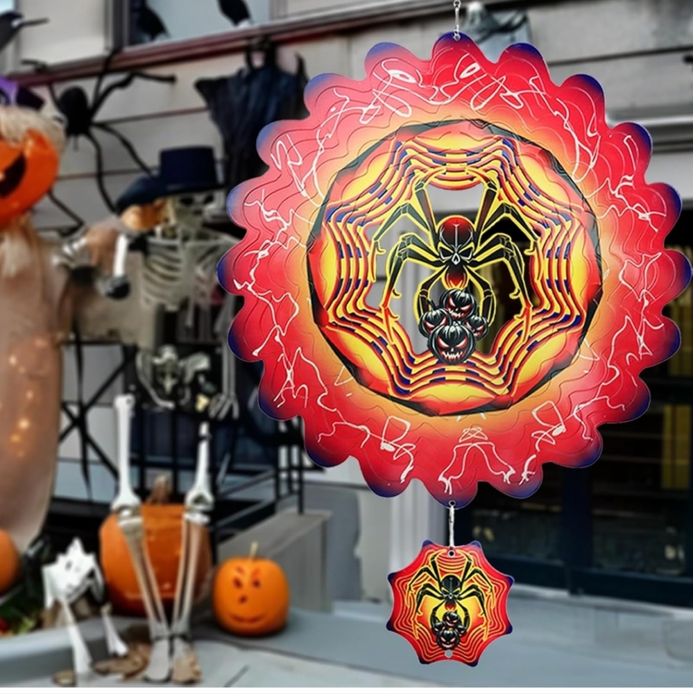 Spider Wind Spinner,12in Large Metal 3D